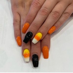 Press on nails candy corn fall nails